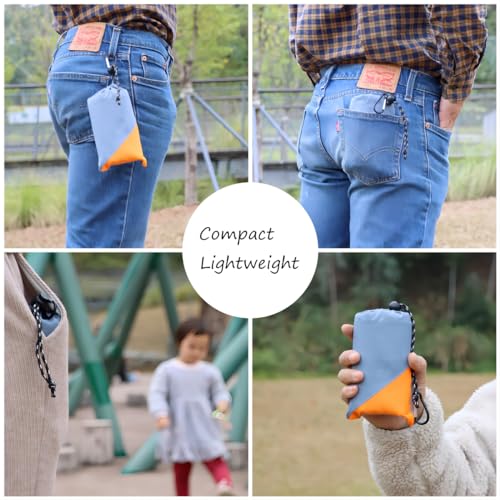 Orga'Neat Pocket Picnic Blanket, Sandproof Lightweight Pocket Camping Tarp, 55″x 60″ Foldable & Fits into Small Bag, Water...