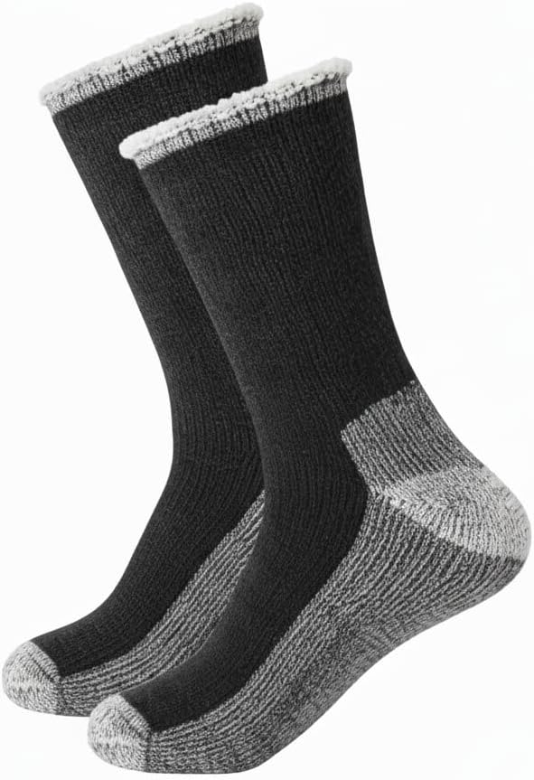 Merino Wool Hiking Socks Thermal Warm Crew Winter Boot Sock for Men & Women, Thick Outdoor Trekking Wool Socks, 1 Pair