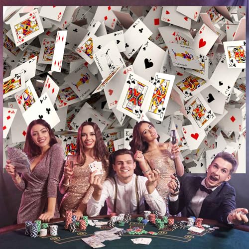 Sensfun 7x5ft Fabric Poker Backdrop 3D Playing Cards Photography Background Casino Night Birthday Party Decorations Banner...