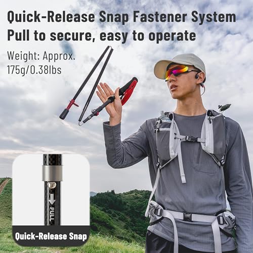 Naturehike Changfeng EXT Trekking Pole, 1pc Ultralight Carbon Hiking Pole for Women, Men, Adjustable Collapsible Walking S...