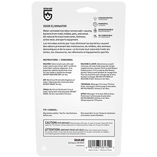 GEAR AID Revivex Odor Eliminator, All-Natural Formula for Removing Scents from Tents, Footwear and Sports Gear, 2 fl oz
