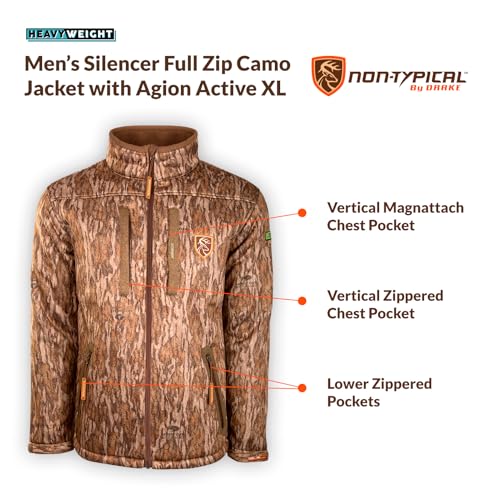 Drake Waterfowl Men's Standard Silencer Camo with Agion Full Zip Hunting Jacket