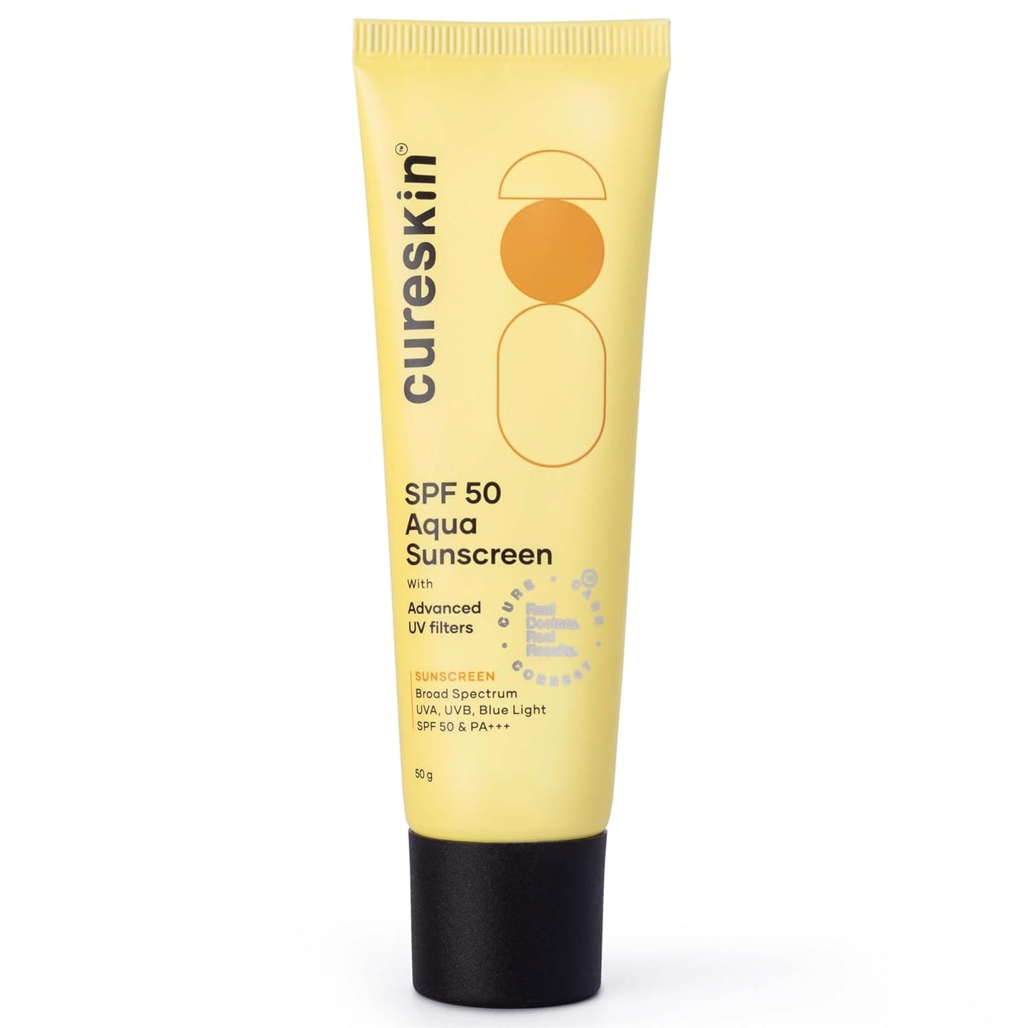 Cureskin SPF 50 Aqua Sunscreen with Advanced UV Filters | Broad Spectrum Sun, UVA, UVB, Blue Light Protection, SPF 50 & PA+++, 1