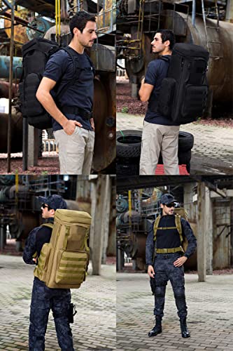 VanBasic Hiking Backpack 70L Large 85L Tactical Backpack MOLLE Military Trekking Rucksack Black