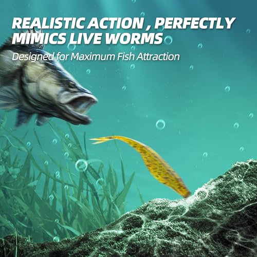 Probite Forked Tail Soft Baits- Realistic Jerk Bait & Fluke Action Soft Lures for Bass, Trout & Crappie - Versatile Freshw...