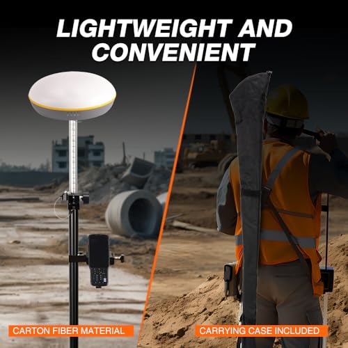Mountlaser Carbon Fiber GPS Telescopic Pole - Extended to 2.5m/8.2FT, for Land Surveying and Engineering GPS/GNSS Accessor...