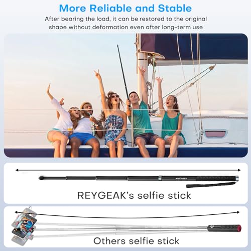 REYGEAK 59 Inch Invisible Selfie Stick for Insta360 X4,Extension Selfie Pole with 1/4 Screw,Carbon Fiber Waterproof Long M...