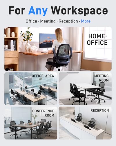 Ergonomic Mesh Office Chair for Home Office, Flip-Up Arms, Breathable Mesh Back & Thick Seat Cushion, Swivel Rolling Compu...