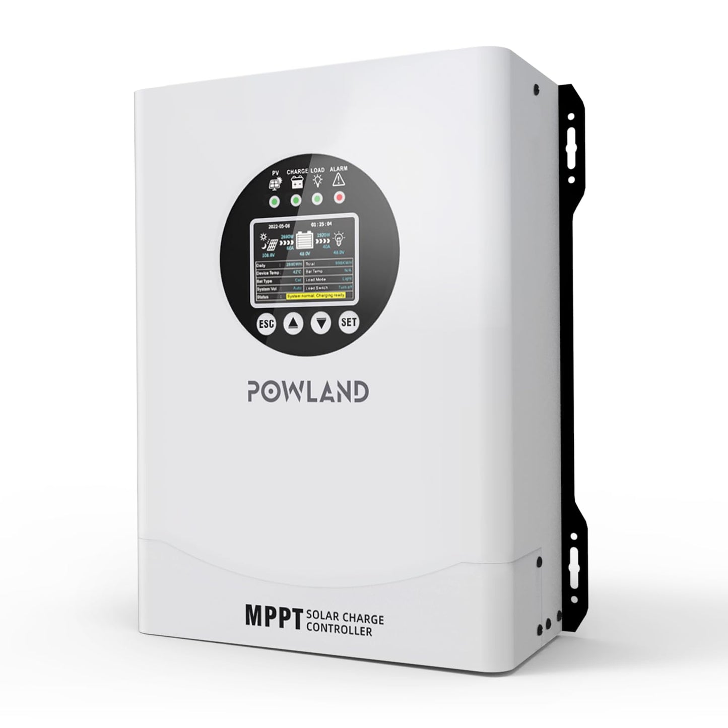 POWLAND 120A MPPT Solar Charge Controlle 12V/24V/36V/48V/60V/72V/84V/96V Auto,Max Input 230V Solar Charger, LCD Display Intelligent Regulator for AGM, Gel, Lithium ect
