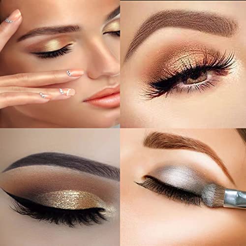 Gold Glitter Eyeshadow Set, 6 Shimmer Colors - Highly Pigmented, Long Lasting, Waterproof & Sweatproof - Professional Nude...