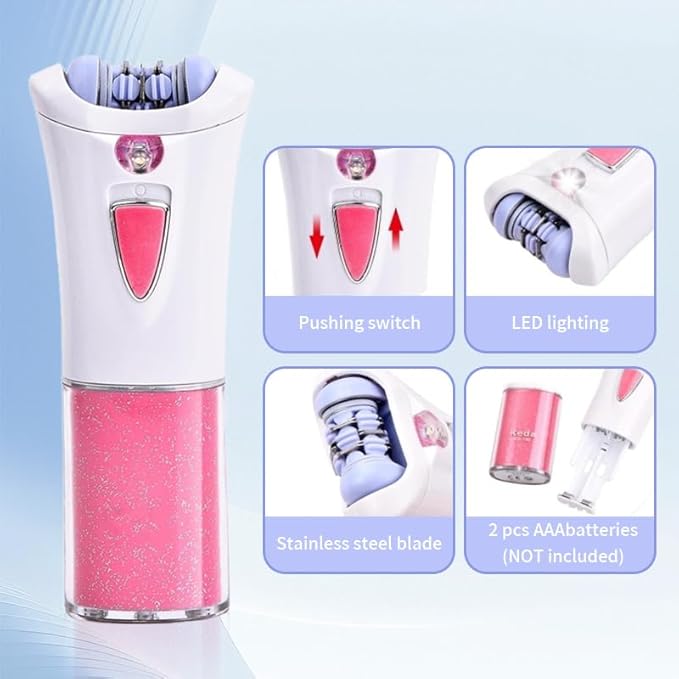 Epilator for Women with LED Light,Electric Face Epilator & Hair Removal Device for Face, Arms, Legs, Bikini, Armpits,Cordless Facial Hair Remover for Women