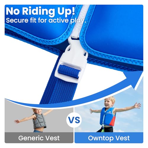 Owntop Kid Swim Vest Toddler Swim Vest with Adjustable Crotch Strap Toddler Floaties Boys Girls Buoyancy Aid for 30-40-50-...