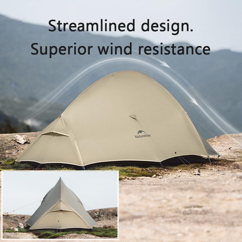 Naturehike Cloud up Pro Camping Tent, 1/2/3 Person Ultralight Hiking Tent, Waterproof Backpacking Tent for One Man, Free S...