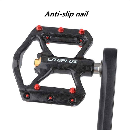 Bicycle Carbon Pedal Titanium Axle Road Bike Pedal MTB Super Light 3 Bearing Anti-Skid Pedal for Brompton Pedal