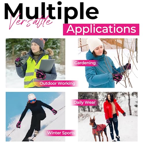 HANDLANDY Winter Work Gloves for Men Women, 3M Thinsulate Insulated Thermal Waterproof Skiing Hiking Cold Weather Gloves