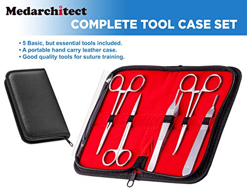 Medarchitect Suture Practice Complete Kit (30 Pieces) for Medical Student Suture Training, Include Upgrade Suture Pad with...