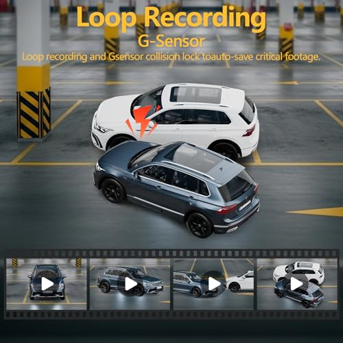 8.1" HD Wireless Carplay Screen for Car with 2K Dash Cam 1080P Backup Cam Carplay Screen Portable Car Stereo Touchscreen w...