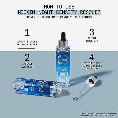 Nioxin System Kit 4, Cleanse, Condition, and Treat the Scalp for Thicker and Stronger Hair, 3 Month Supply + Night Density Rescue, Overnight Leave-in Antioxidant Serum for Hair Density and Thickness