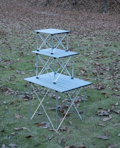 iClimb 1 Ultralight Folding Table and 1 Two-Heights Light Compact Anti-Sinking Chair Bundle, Ultralight Compact for Adults...