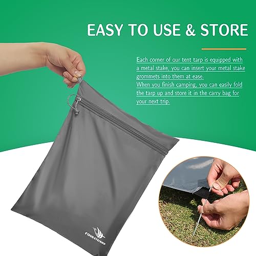 Arctic Lemmings Camping Tarp Waterproof with Carry Bag for Under Tent, Ultralight Tent Footprint for Ground Camping Hiking...