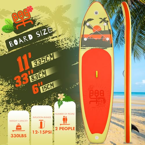 FunWater Inflatable Stand Up Paddle Board with Premium SUP Paddleboard Accessories, Anti-Slip EVA Deck, 11'/10'6'' Paddle ...