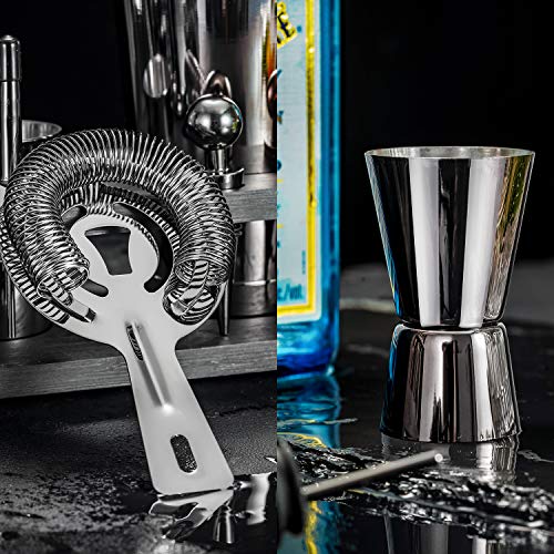 Soing 24-Piece Cocktail Shaker Set,Perfect Home Bartender Kit for Drink Mixing,Stainless Steel Bar Tools With Stand,Velvet...