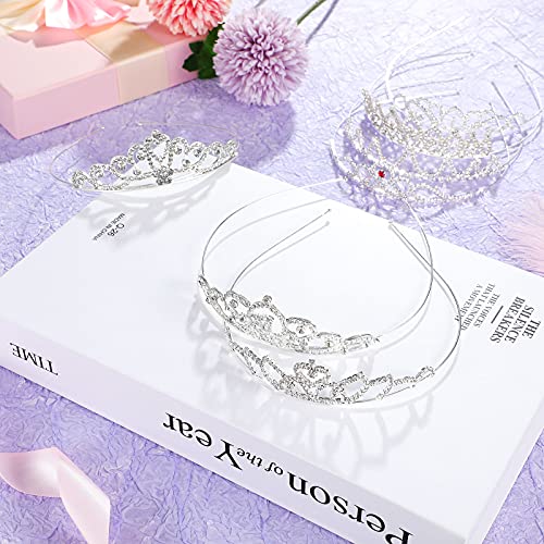 Hicarer 20 Pieces Girls Tiara Crown Silver Princess Crowns Girls Crystal Tiaras Bulk for Wedding Birthday Party Favor (Cut...