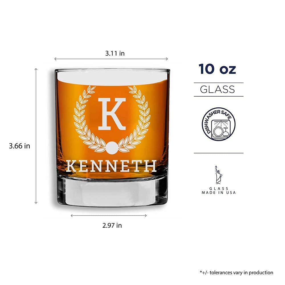 Froolu Customized Whiskey Gifts for Men - Personalized Scotch Glass Gift Set with Box - Engraved Wisky Rocks Glasses for Boyfriend, Husband, Dad - Valentine's, Birthday, Anniversary, Christmas.