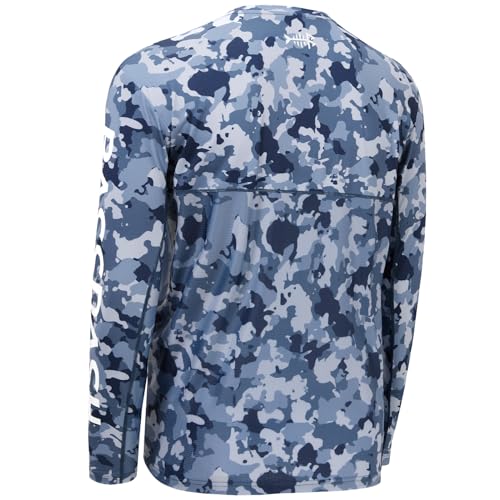 BASSDASH Men’s Camo Fishing Shirts UPF 50+ Long Sleeve Quick Dry Lightweight T-Shirts for Outdoor Hiking Kayaking FS37M
