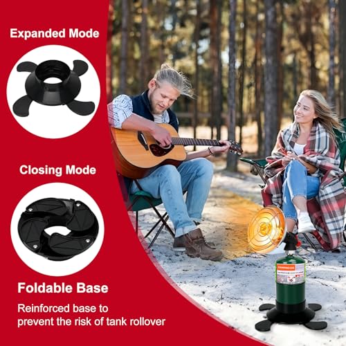 Portable Propane Heater for Camping, Outdoor Space Tent Heater, Self-Ignition Radiant Cordless Heater, Gas Heater with Fol...