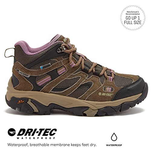 HI-TEC Apex Lite Mid WP Waterproof Hiking Boots for Women, Lightweight Outdoor and Trail Shoes