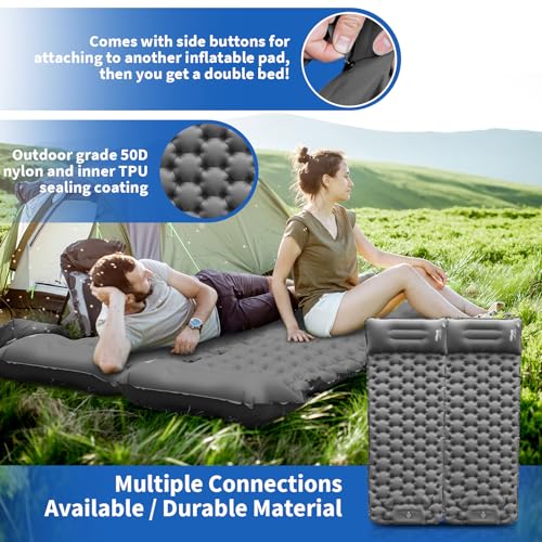 HiiPeak Sleeping Pad for Camping- Ultralight Inflatable Sleeping Mat with Built-in Foot Pump & Pillow, Upgraded Compact Ca...