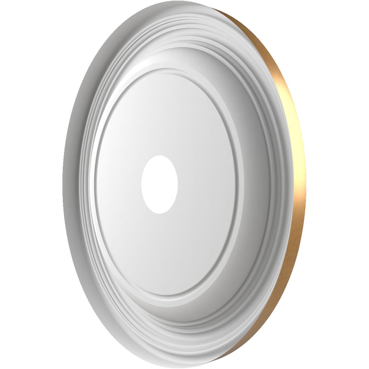 22Od X 3 1/2Id X 1 1/2P Traditional Thermoformed Pvc Ceiling Medallion (Fits Canopies Up To 13 1/2), Bright Coat Gold