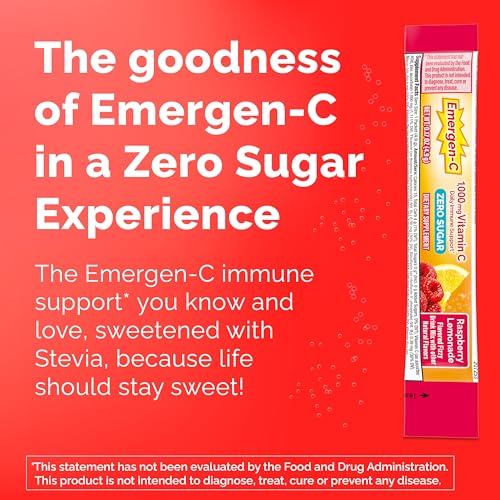 Emergen-C Zero Sugar 1000 mg Vitamin C Powder for Daily Immune Support Caffeine Free Vitamin C Supplements with Zinc and M...