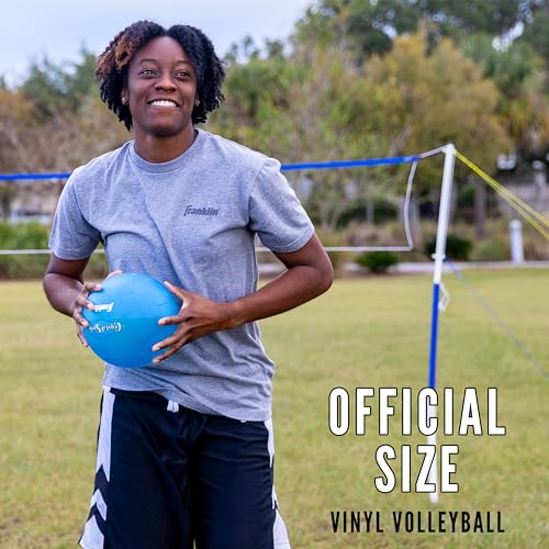 Franklin Sports Volleyball + Badminton Sets - Beach + Backyard Game Set - Volleyball, Pump, Badminton Rackets, Birdies, Ne...