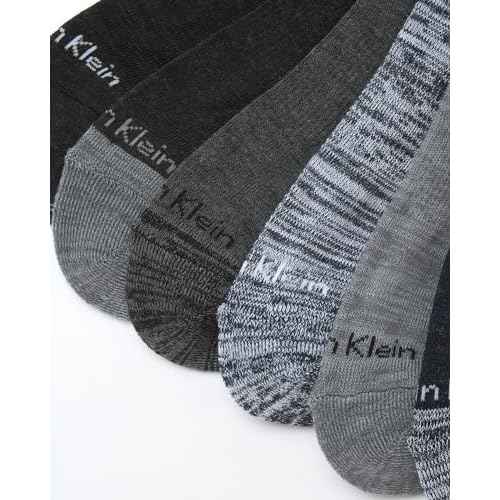 Calvin Klein Mens High Quarter Socks - 6 Pack Breathable Soft Cushioned Mini Crew Athletic Socks for Men (Shoe Size: 7-12)