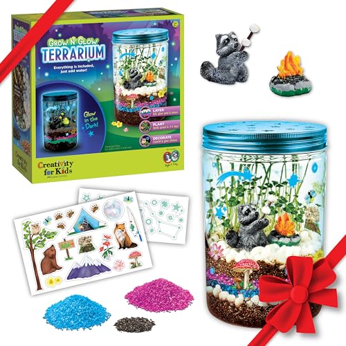 Creativity for Kids Grow 'N Glow Terrarium Kit - Educational Science Kits| Easter Basket Stuffers for Kids Gifts for Boys ...