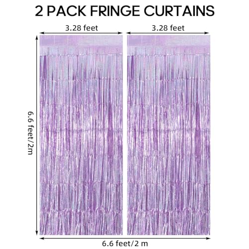 TOTAFAM 2 Pack Fringe Curtains Backdrops, Foil Fringe Curtains, Door Streamers for Birthday Wedding Bridal Shower Holiday ...