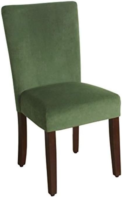 HomePop Parsons Classic Upholstered Accent Dining Chair, Set of 2, Dark Green Velvet