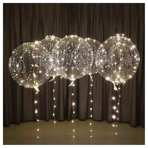 Lightsfever warm white led balloons with batteries, wedding proposal decorations clear transparent for helium or air, birt...