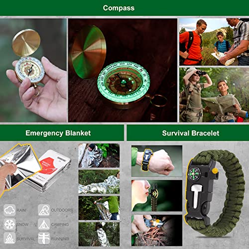 Gifts for Men Dad Husband, Survival Kits 27 in 1 Christmas Stocking Stuffers Camping Accessories Tactical Gear Fishing Equ...