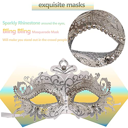Geek-M Couple Masquerade Mask Women Men Mardi Gras Mask Costume Masks for Christmas Festival New Year Party