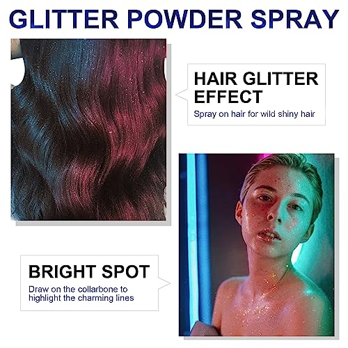 HANYWIL Body Glitter, Glitter Spray for Hair and Body, Spray, Hairspray Clothes, Long-Lasting Shimmer Suitable Stage, Fest...