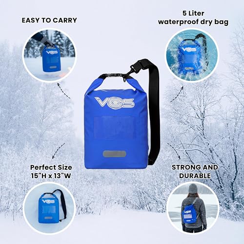 VOS Waterproof Premium Dry Bag – 5L | All-purpose Bag Lightweight Dry Storage Bag Backpack for Travel, Swimming, Boating, ...