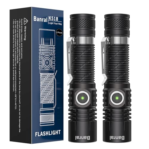 Rechargeable Tactical Flashlights, High Lumens Small Mini USB-C LED Flashlight, Compact EDC Flash Light, 4 Modes&Memory Fu...
