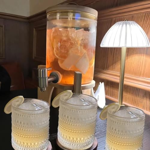 Hobnail Drinking Glasses Set of 6, 10 oz, Cocktail Glasses Vintage Glasses Drinking Set Glass Cups Mixed Drinkware Set Vin...