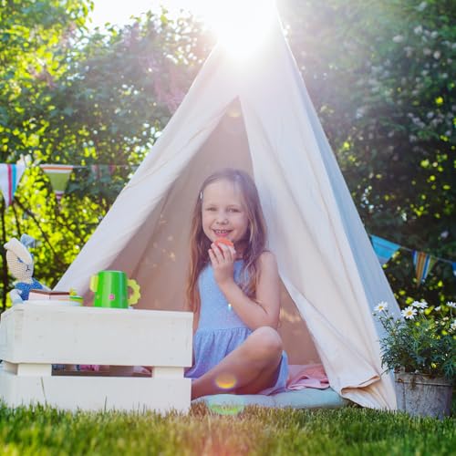 MBJZSL 6 Packs Teepee Tent for Kids with 10ft String Lights, Indoor Play Teepee Tent for Girls & Boys, Foldable Tents for ...