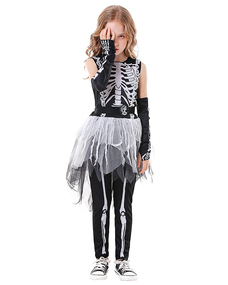 Seasons Halloween Girls Ghostly Skeleton Costume (S(4-6))