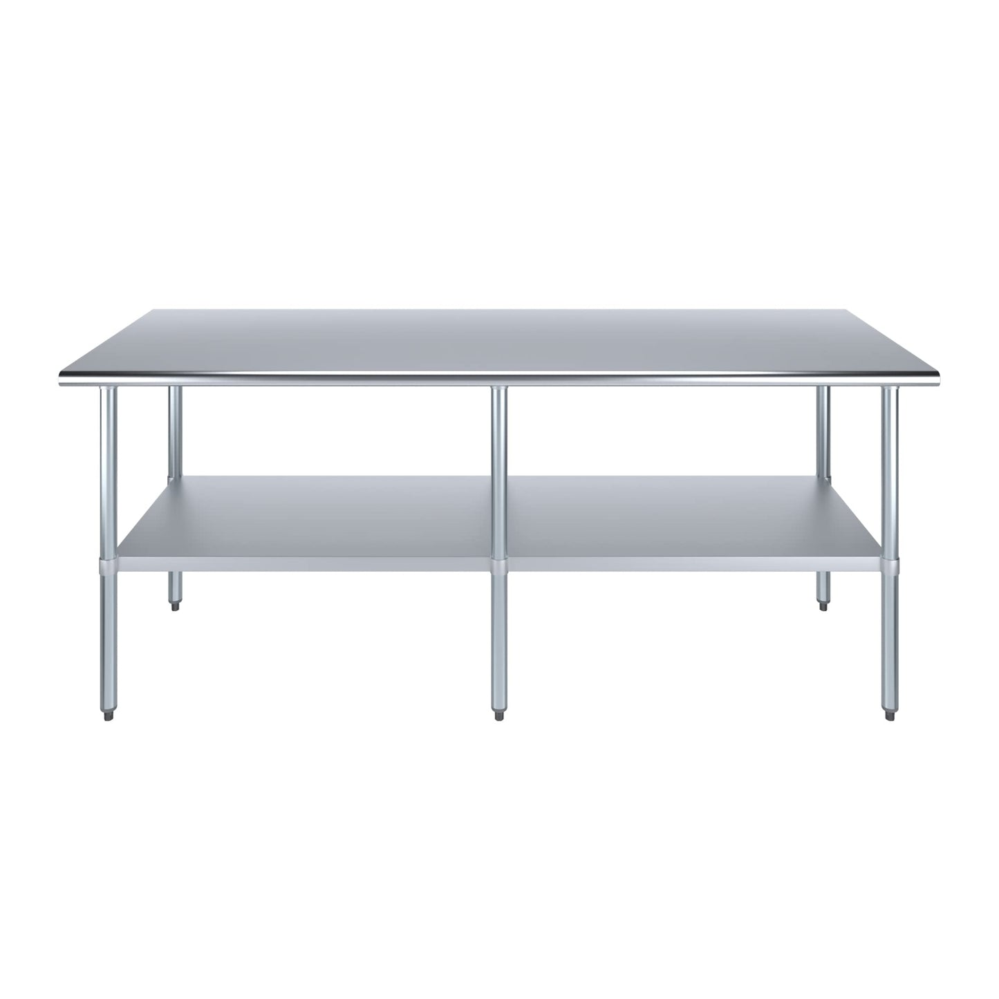 AmGood 30 in. x 84 in. Stainless Steel Work Table | Metal Kitchen Food Prep Table | NSF