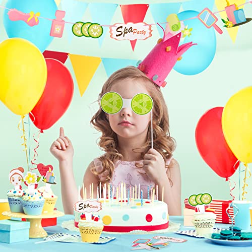 29Pcs Spa Photo Booth Props with Stick Spa Party Decorations Makeup Birthday Party Supplies for Girls Women Makeup Selfie ...